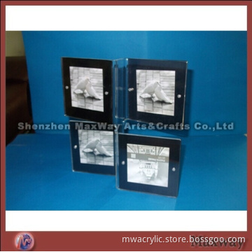 Black High Grade 2 Pictures Desk Top Acrylic Photo/Picture Frame